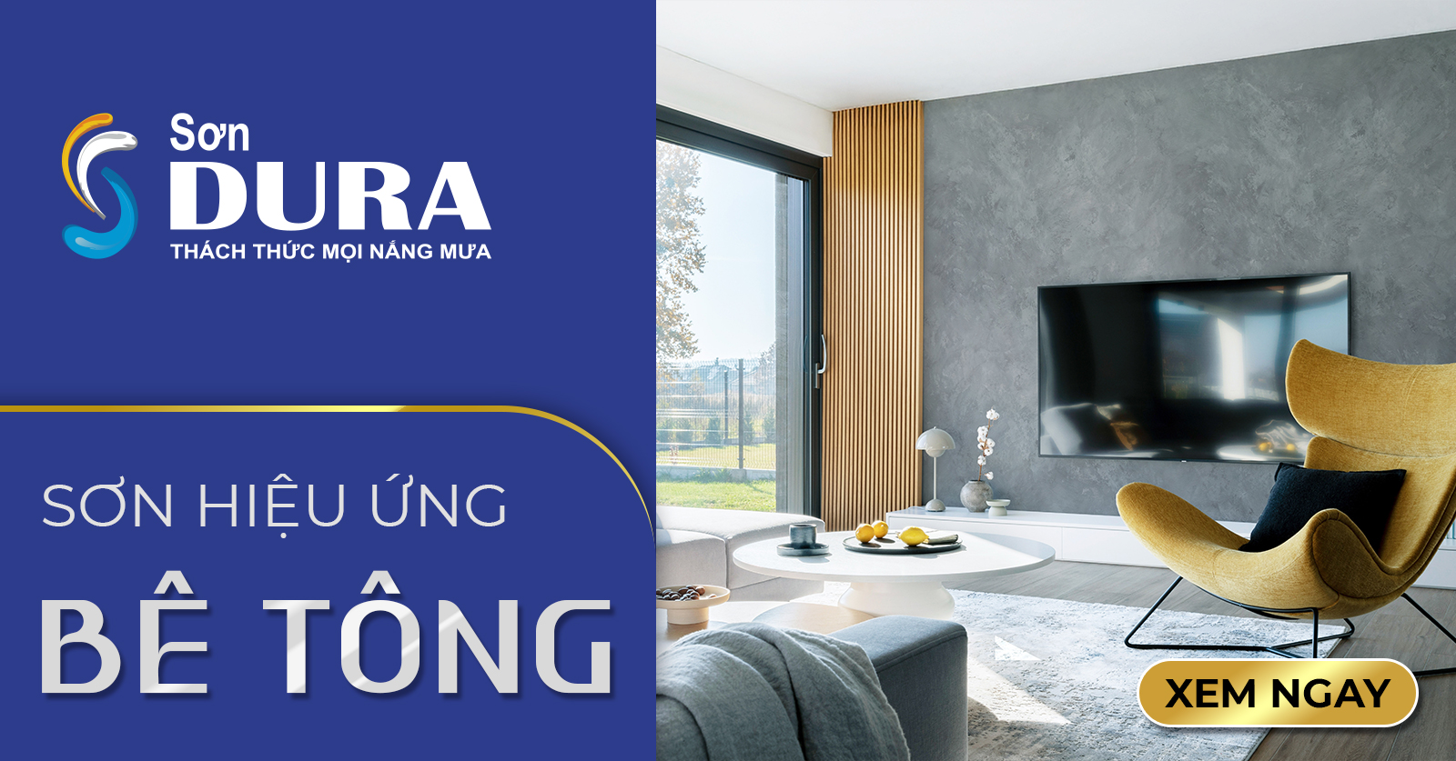 Hiệu ứng bê tông rất dễ ứng dụng trong không gian