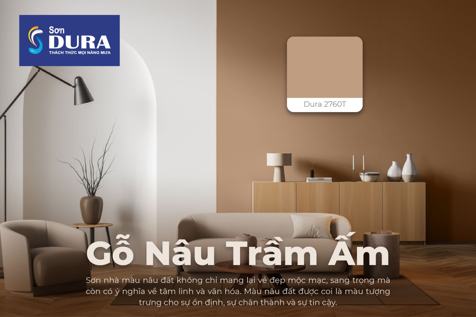 Sơn nhà màu nâu là màu xu hướng năm 2025