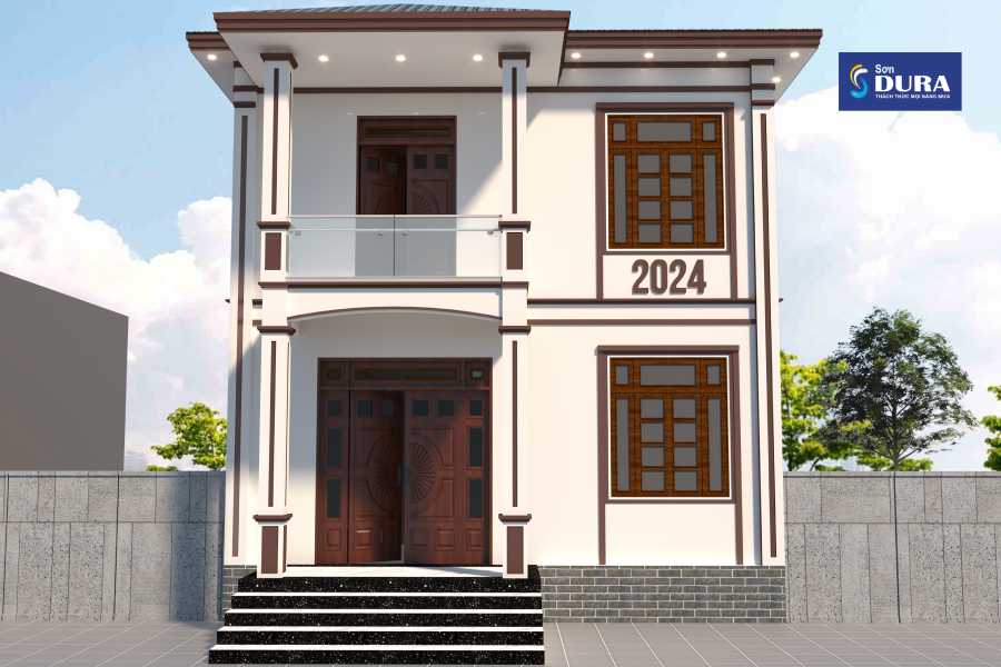 Sơn nhà màu nâu đất mặt tiền - hợp những người mệnh Thổ