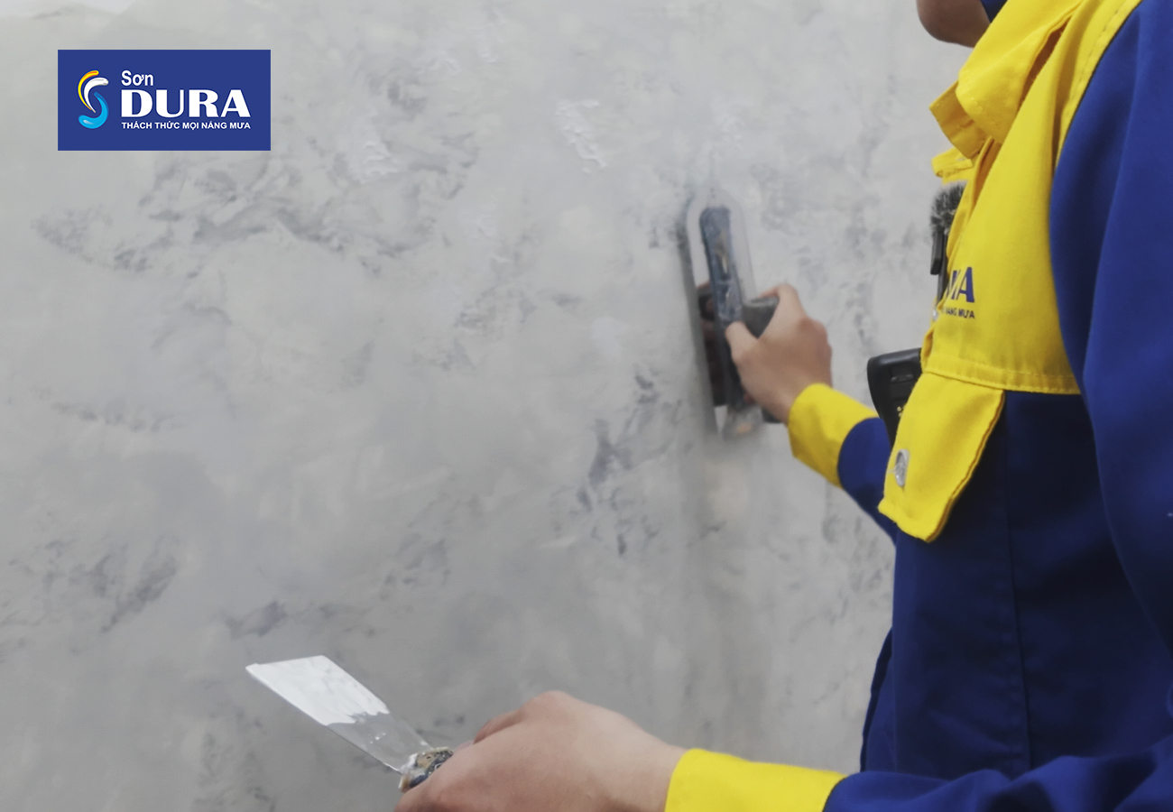 Bước tạo vân sơn hiệu ứng bê tông