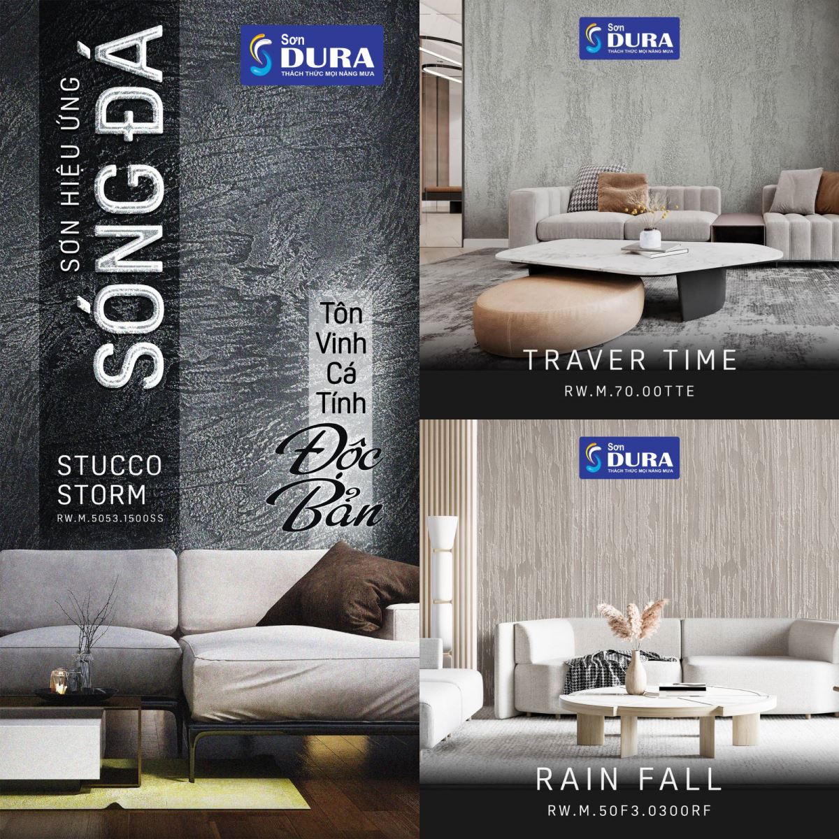Sơn hiệu ứng sóng đá Dura Rocky Wave tạo nên không gian độc bản