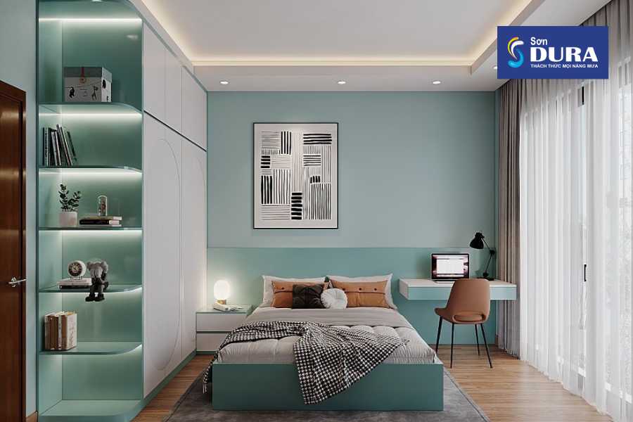 Một trong những kiểu sơn phòng ngủ đẹp độc đáo