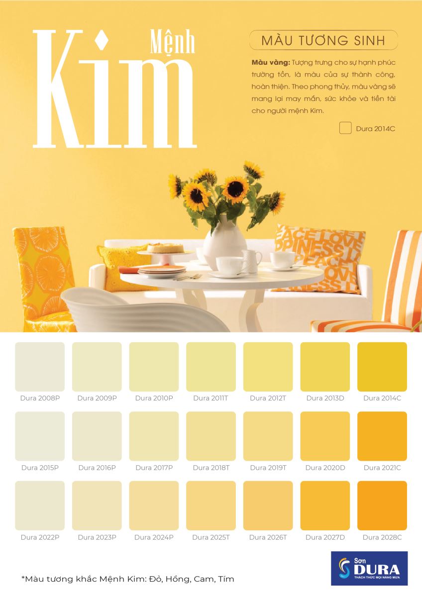 chọn màu sơn nhà đẹp cho người mệnh Kim hợp phong thuỷ