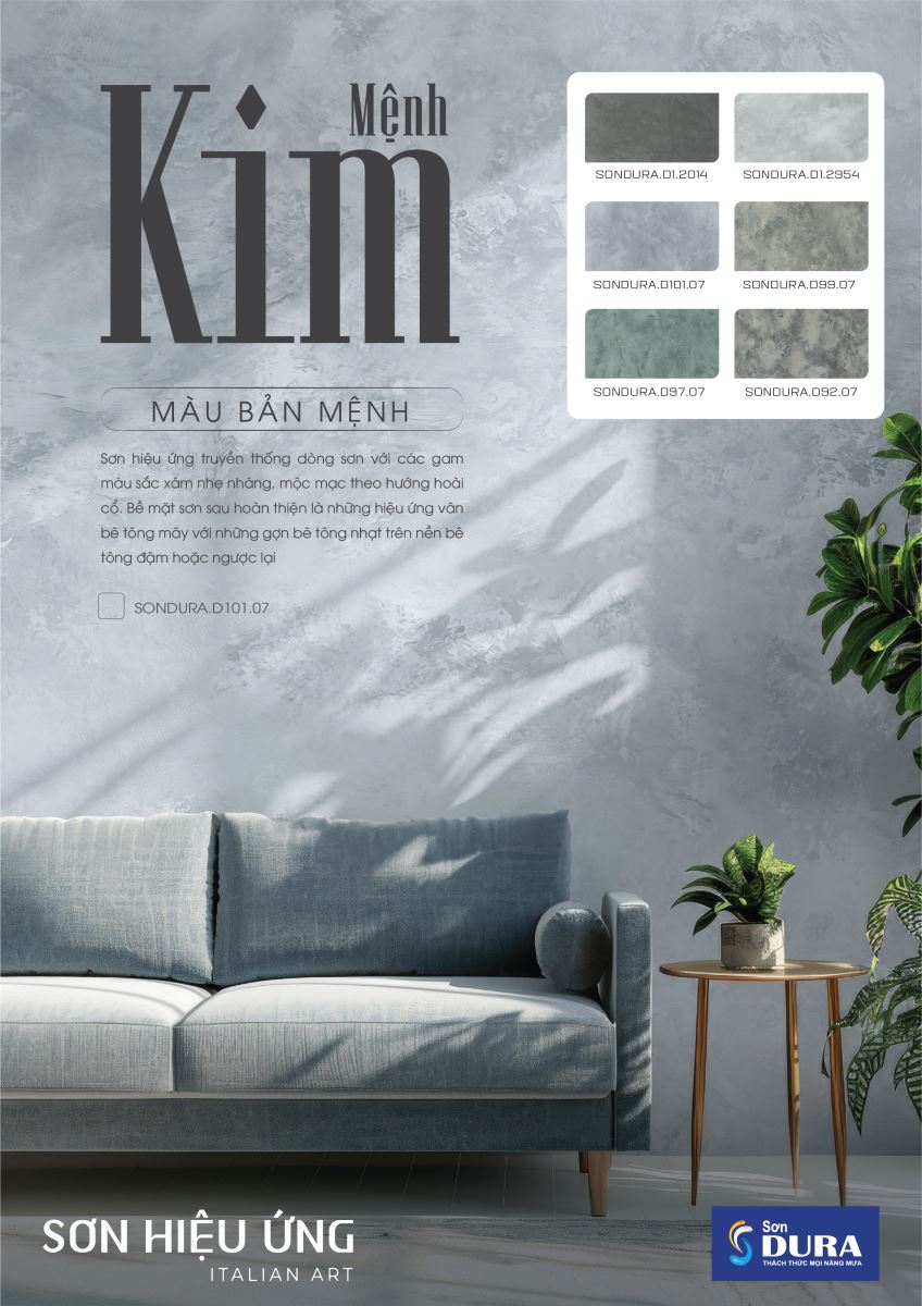 chọn màu sơn nhà đẹp hợp phong thuỷ cho người mệnh Kim