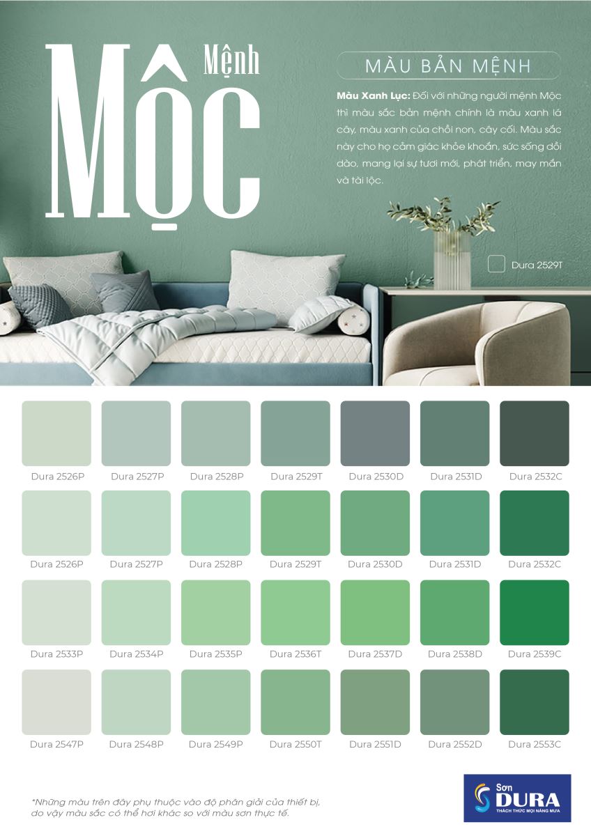 chọn màu sơn nhà đẹp hợp phong thuỷ