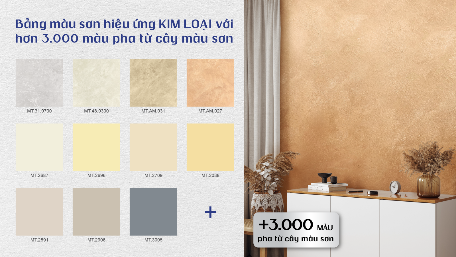 Bảng màu với hơn 3000 mã màu sơn hiệu ứng kim loại