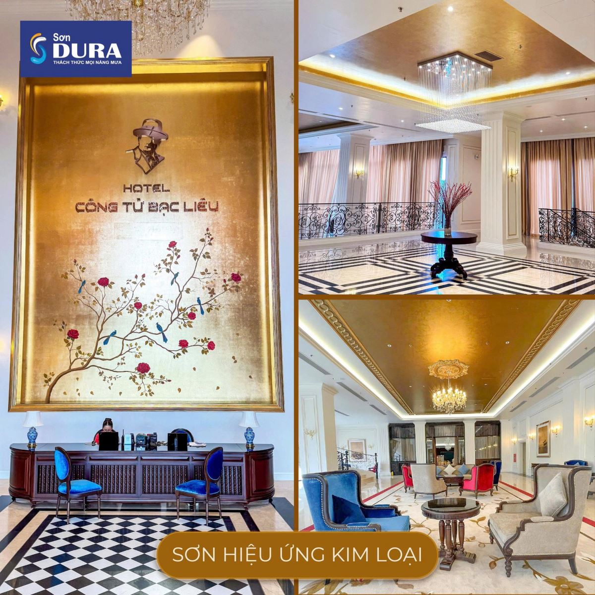 Công trình sơn hiệu ứng kim loại Khách Sạn Công Tử Bạc Liêu