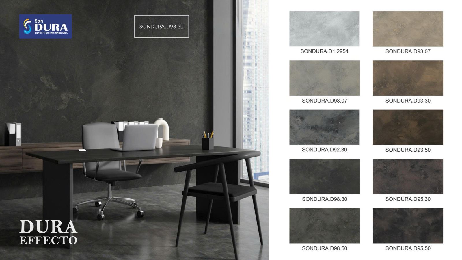 Bảng màu sơn hiệu ứng bê tông