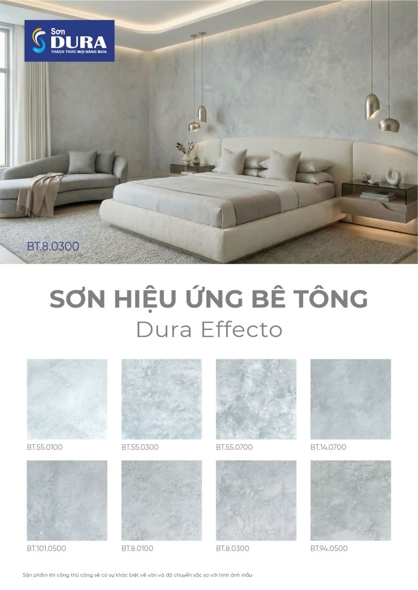 Bảng màu sơn hiệu ứng bê tông