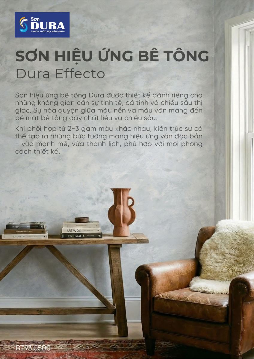 Bảng màu sơn hiệu ứng bê tông