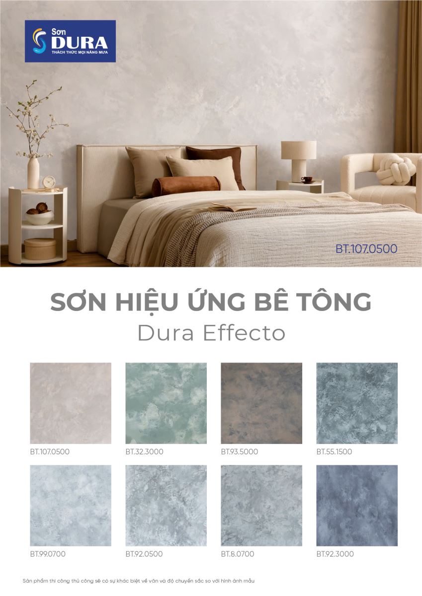 Bảng màu sơn hiệu ứng bê tông