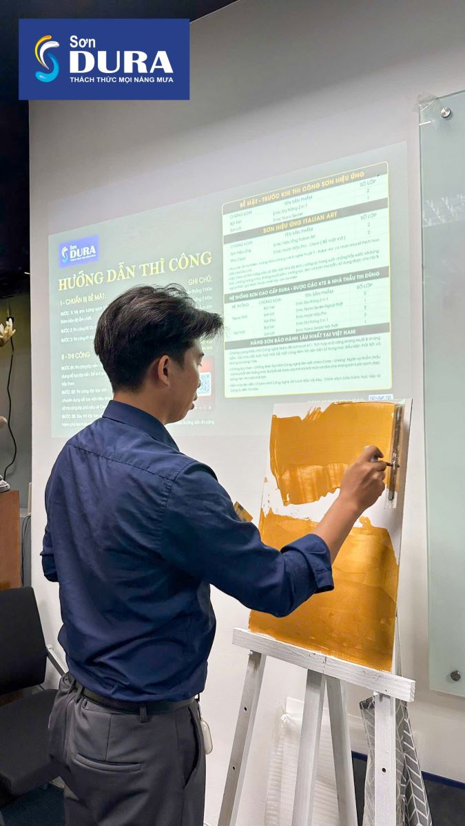 Workshop thi công sơn hiệu ứng tại Thiết Thạch Group