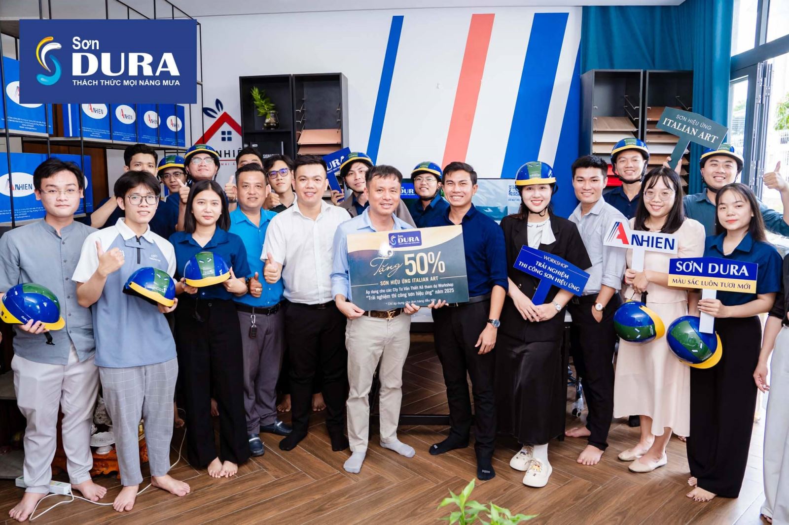 workshop thi công sơn hiệu ứng tại An Nhiên Group