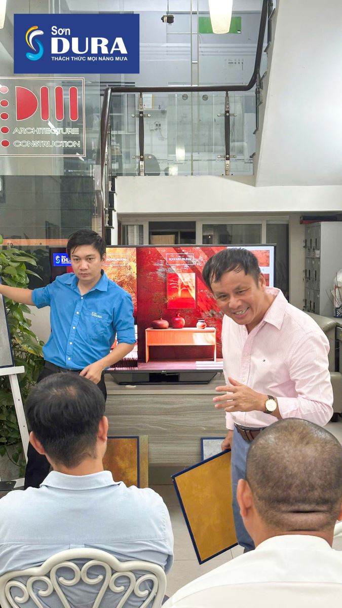 Workshop thi công sơn hiệu ứng tại CTY Tư Vấn TK XD Phố Mới