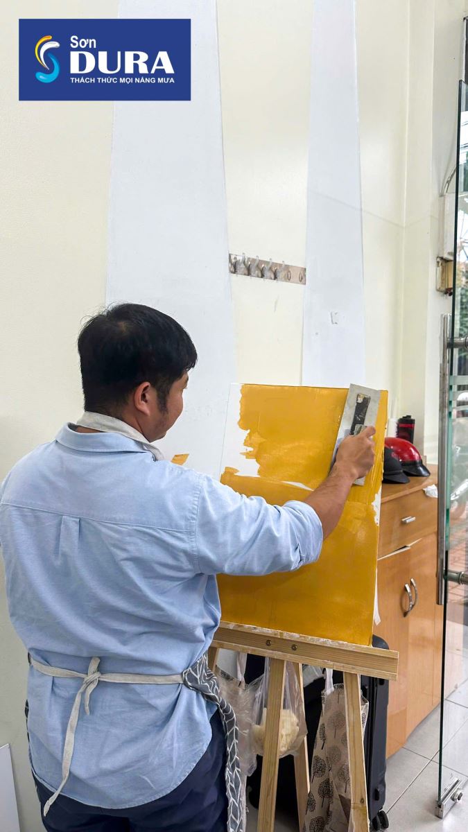Workshop thi công sơn hiệu ứng tại CTY Tư Vấn TK XD Phố Mới