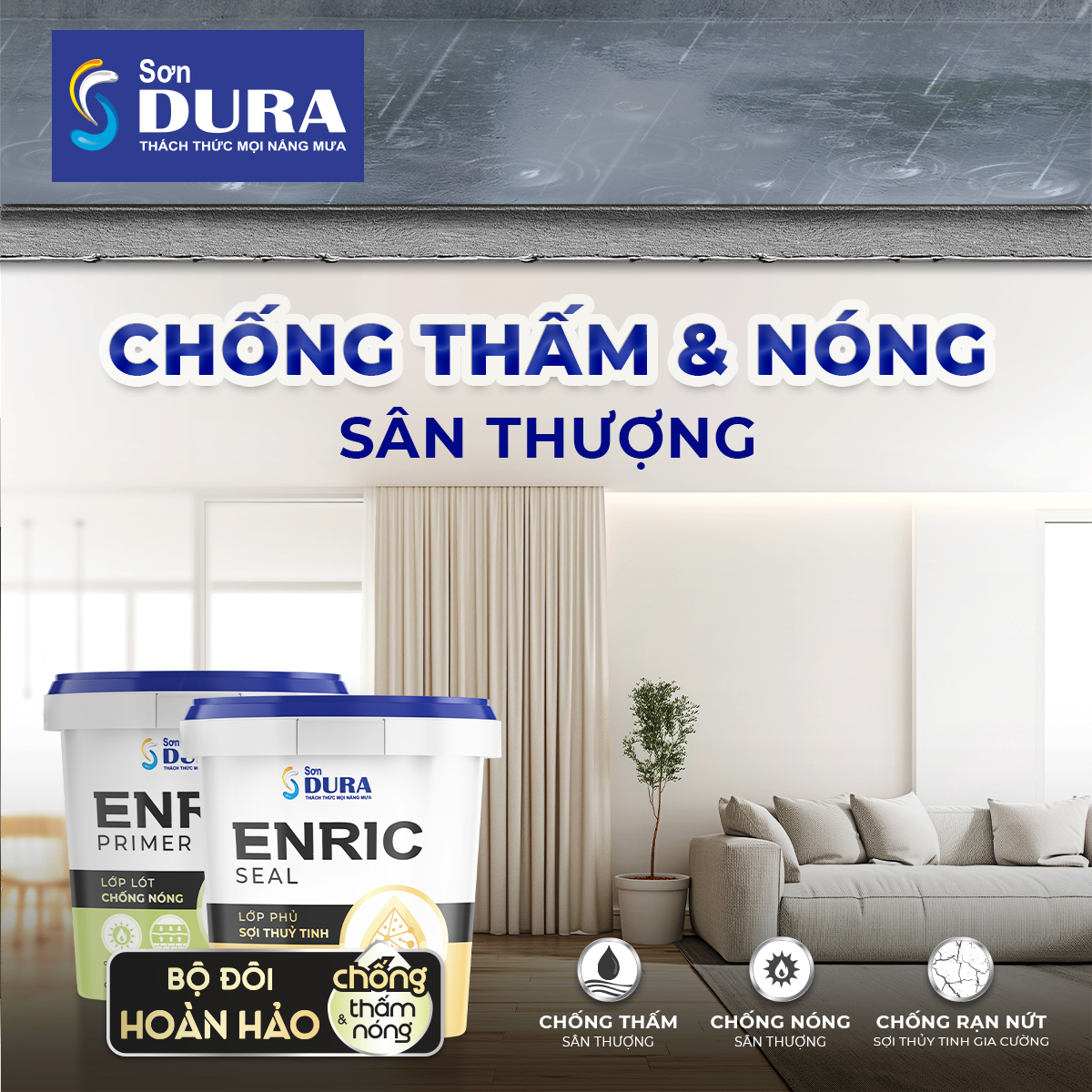 Chống thấm sân thượng giúp ngăn ngừa tình trạng thấm dột trần nhà
