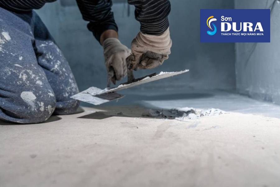 Làm sạch bề mặt kỹ càng trước khi tiến hành chống thấm nhà vệ sinh