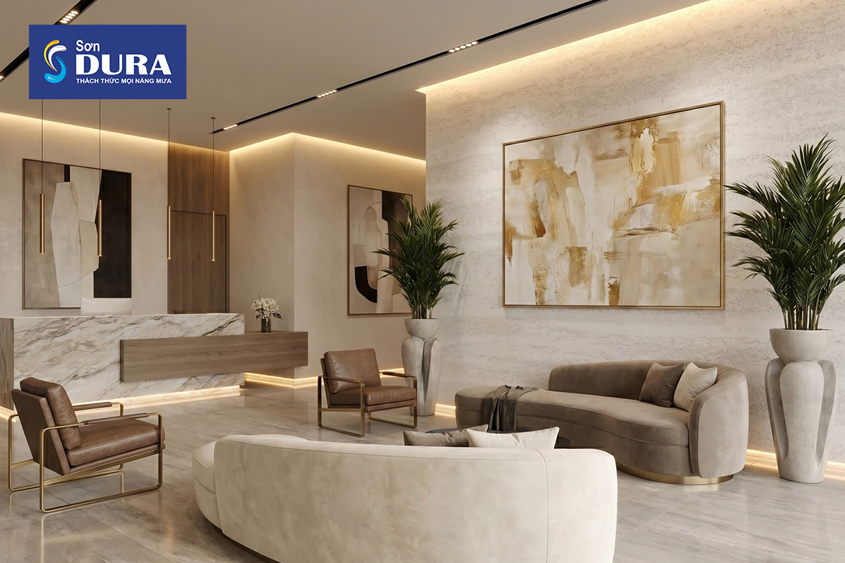 Sơn hiệu ứng đá Travertine mang đến vẻ đẹp độc bản cho không gian