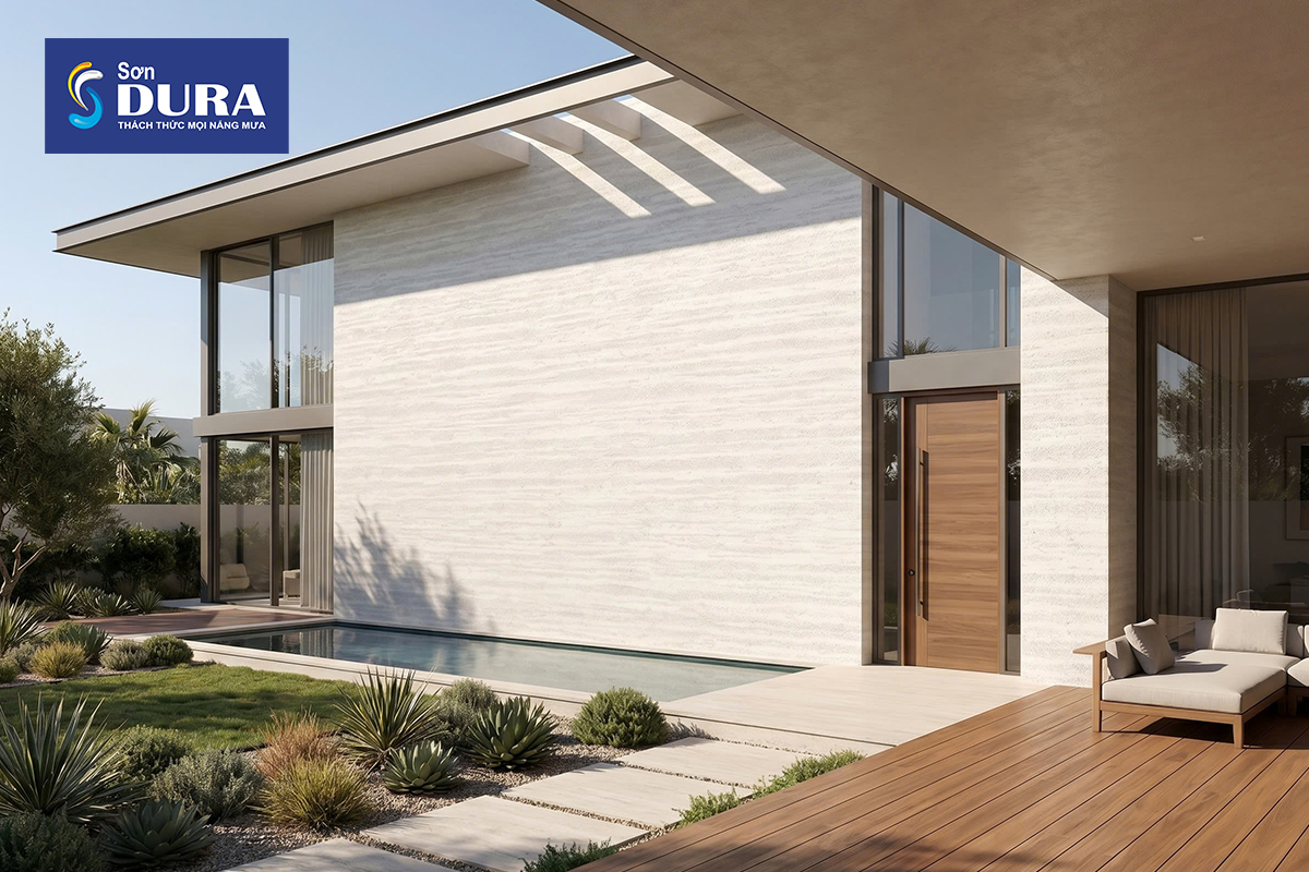 Ưu điểm của sơn giả đá Travertine là tính liền mạch