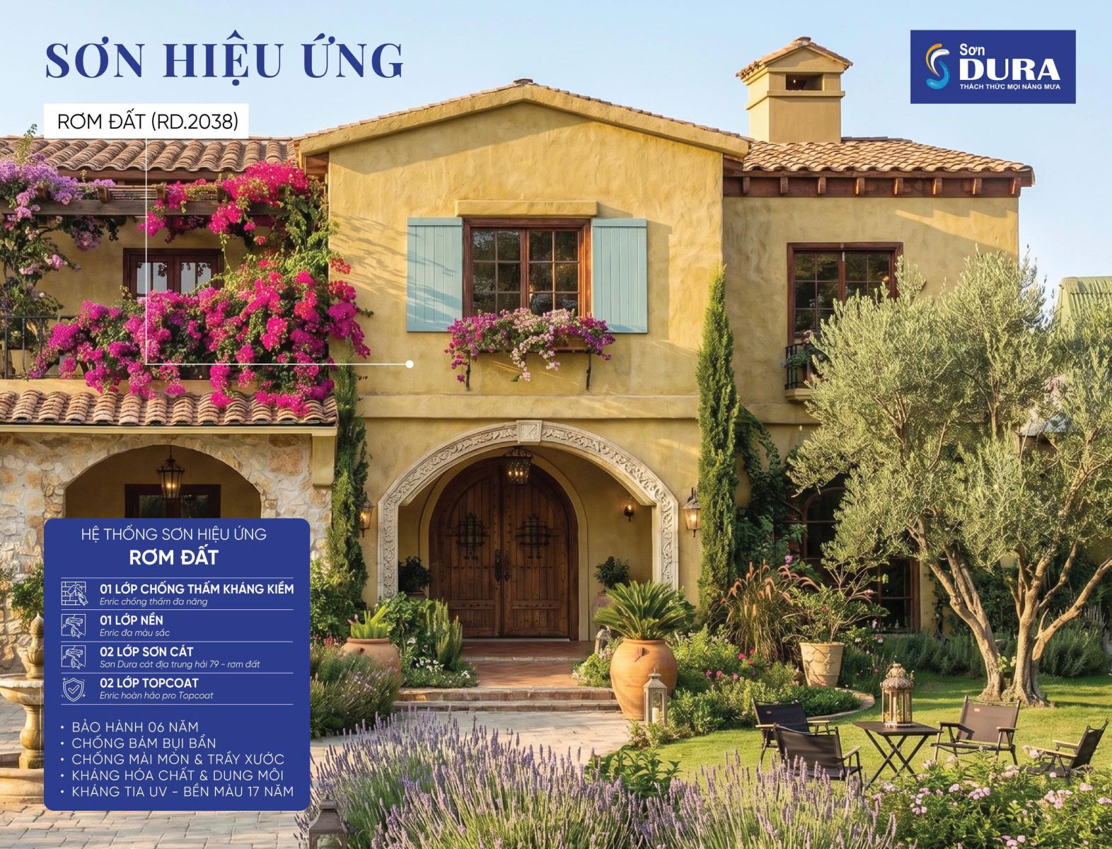 Hệ thống sơn hiệu ứng rơm đất Dura