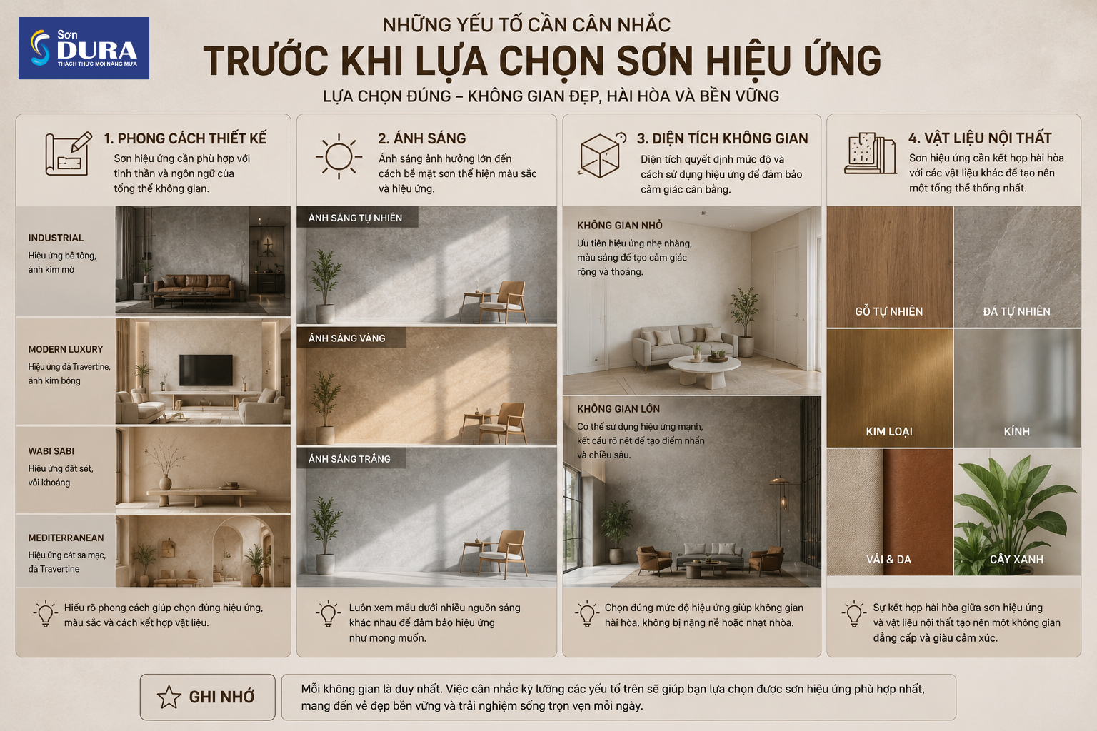 Những yếu tố cần cân nhắc trước khi chọn sơn hiệu ứng